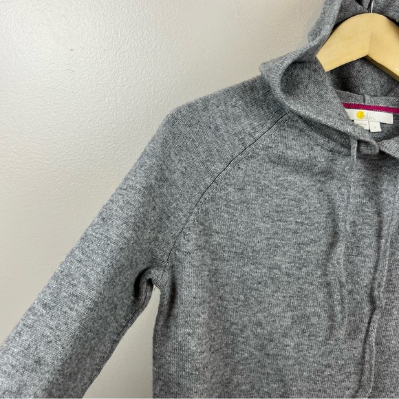 Boden Clarice Hoodie Sweater Size Small Gray Metallic Stripes Cashmere Blend - Picture 6 of 11